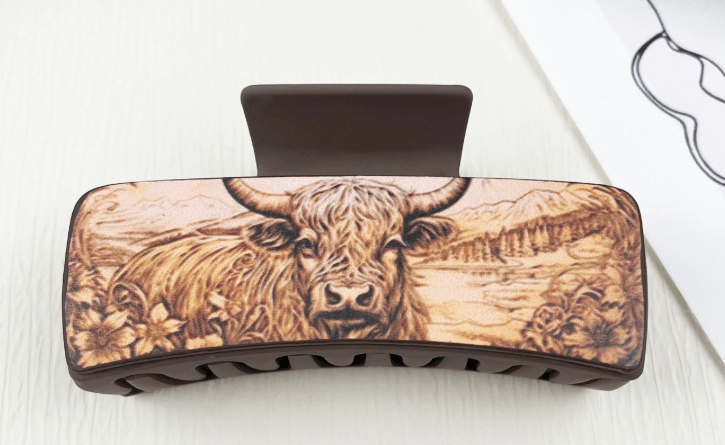 Western Cowboy Style Cow Head Hair Clip - Hey Heifer Boutique