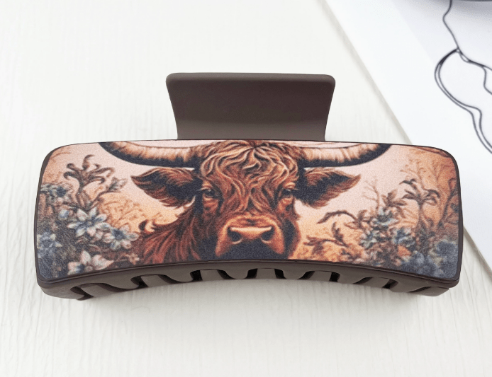 Western Cowboy Style Cow Head Hair Clip - Hey Heifer Boutique
