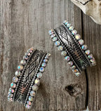 Western Stone Hoop Earrings - Hey Heifer Boutique