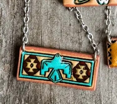Western Tooled Thunderbird Necklace - Hey Heifer Boutique