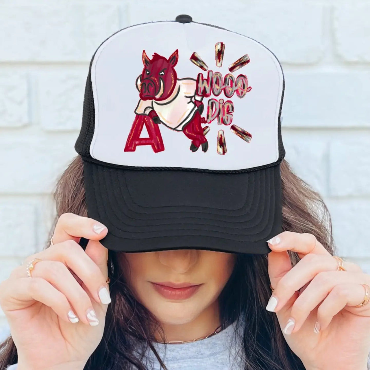 Woo Pig Trucker Hat - Hey Heifer Boutique