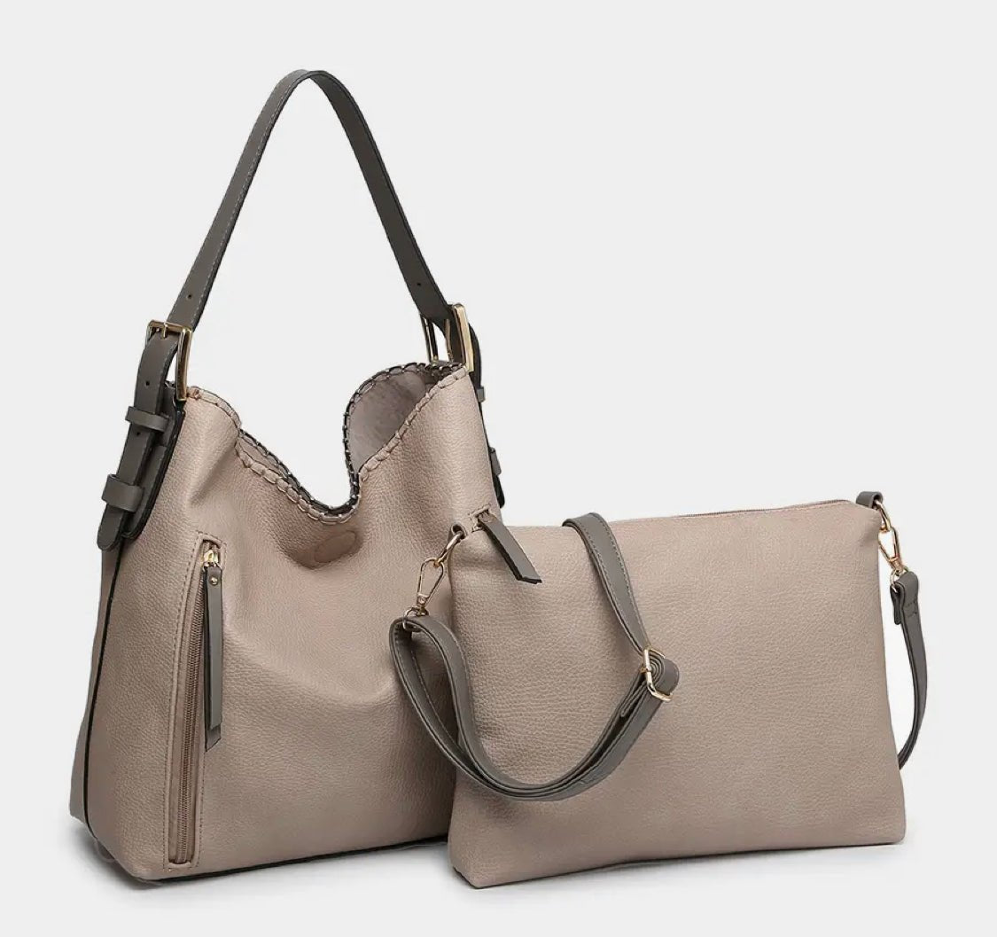 Alexa 2 in 1 Hobo Bag w/ Dual Zip Compartments - Hey Heifer Boutique