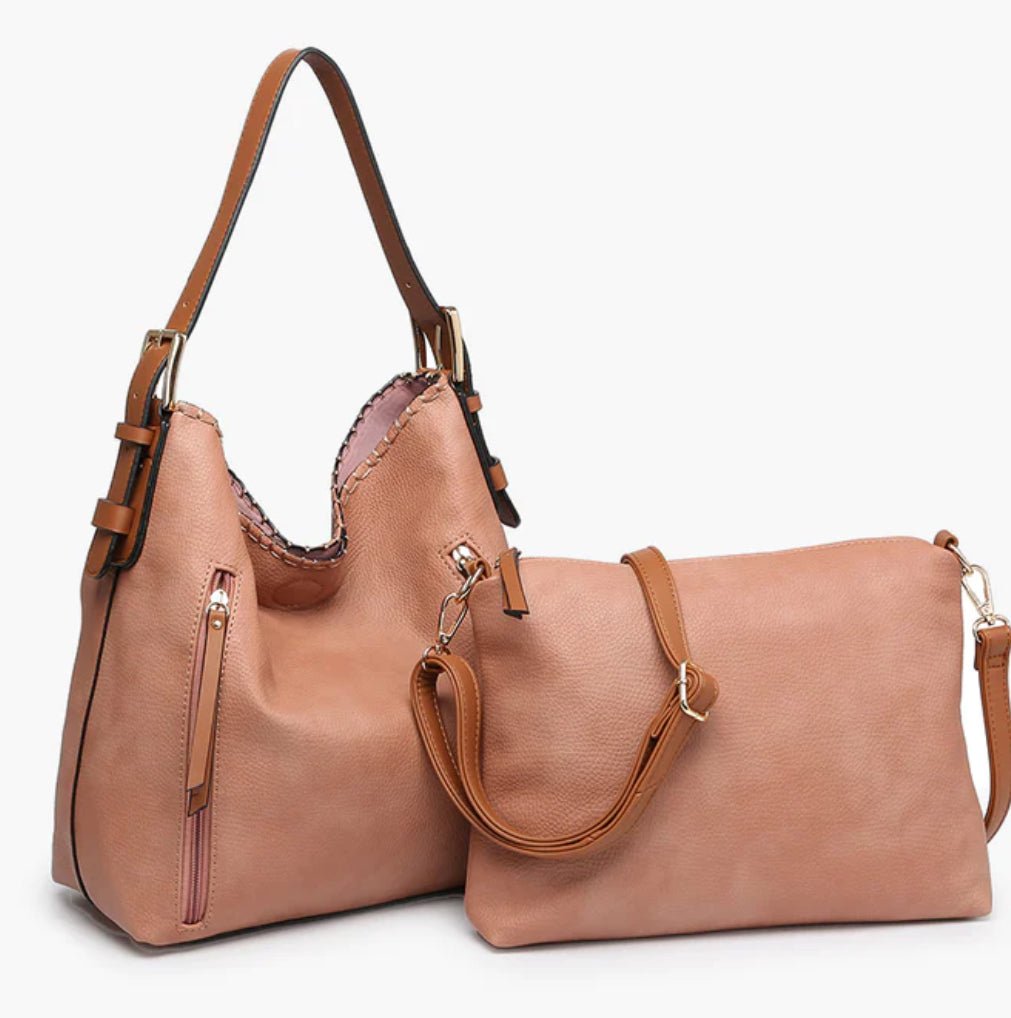 Alexa 2 in 1 Hobo Bag w/ Dual Zip Compartments - Hey Heifer Boutique