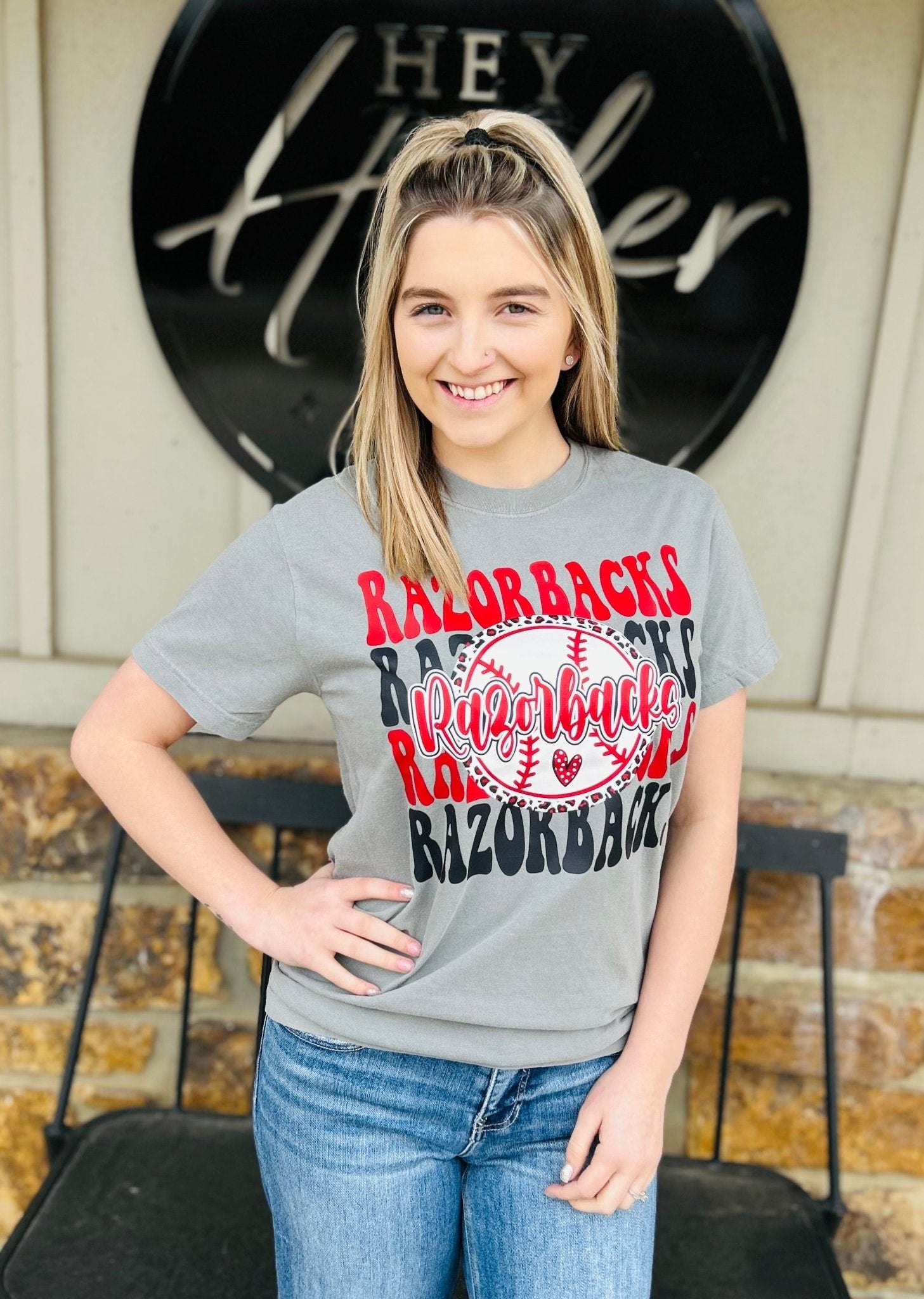Arkansas Baseball Tee - Hey Heifer Boutique