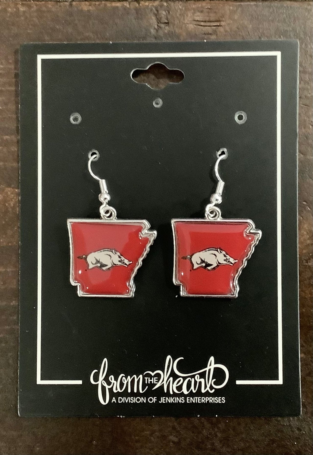 Arkansas Razorback State of Mine Earrings - Hey Heifer Boutique