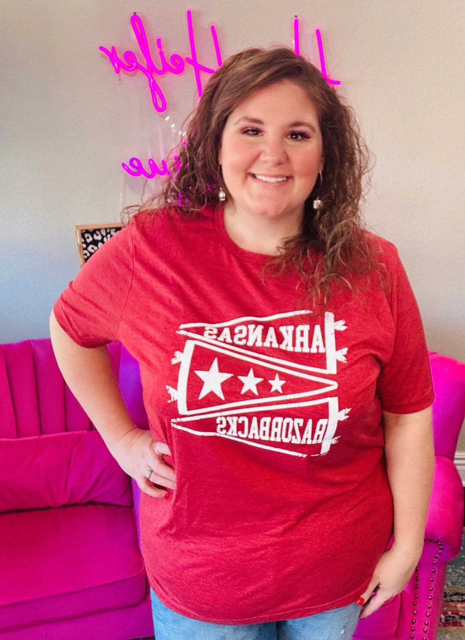 Arkansas Razorbacks Flag Tee - Hey Heifer Boutique