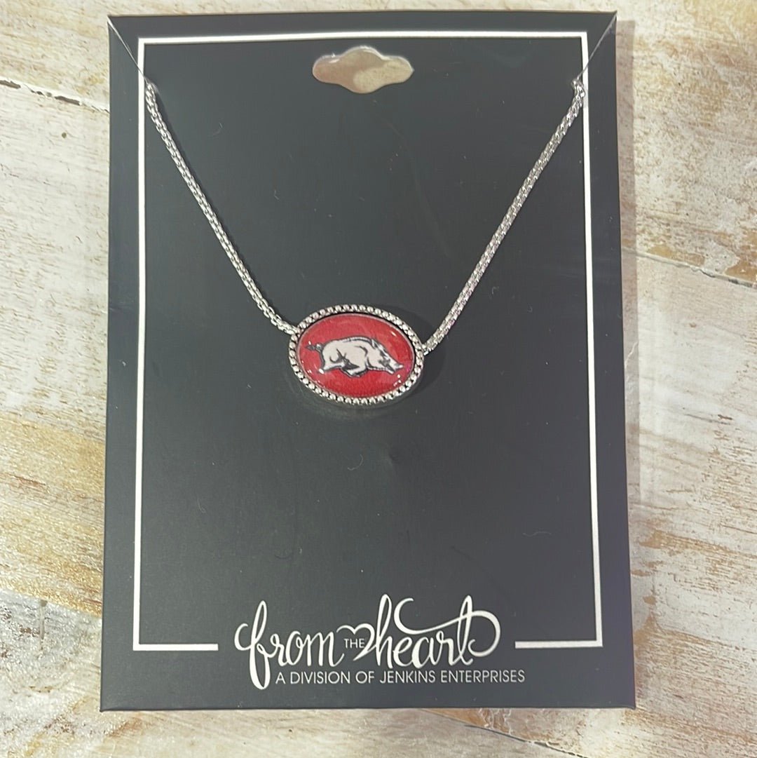 Arkansas Razorbacks Kennedy Necklace - Hey Heifer Boutique