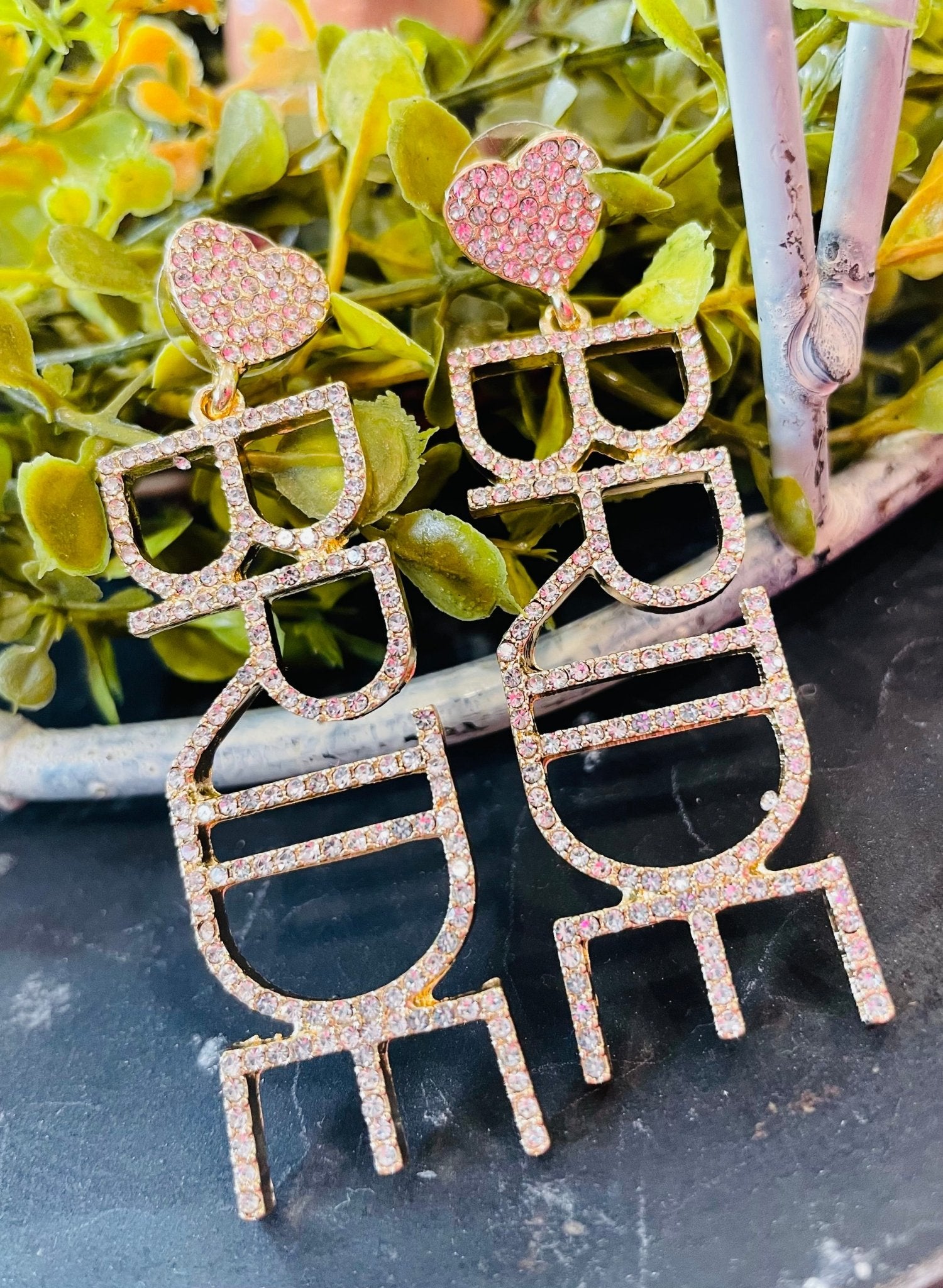 Bride Rhinestone Dangles - Hey Heifer Boutique