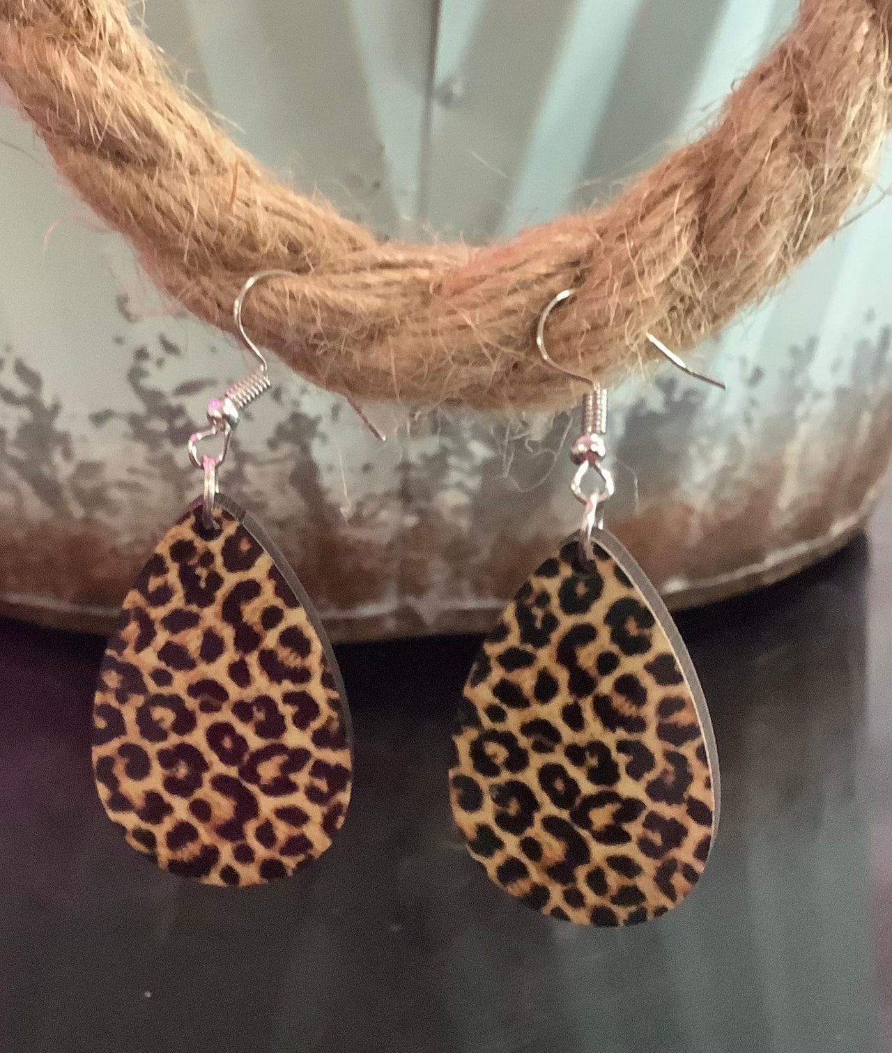 Brown Leopard Tear Drop Earrings - Hey Heifer Boutique