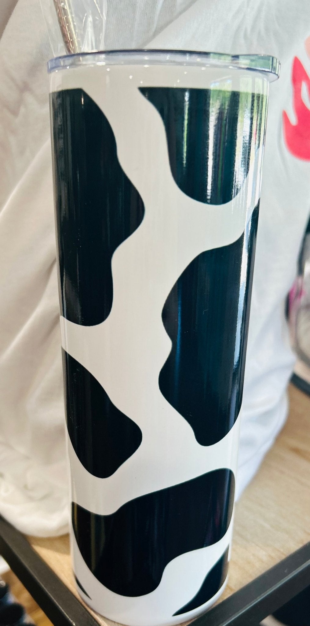Cowprint 20oz Skinny Tumbler - Hey Heifer Boutique