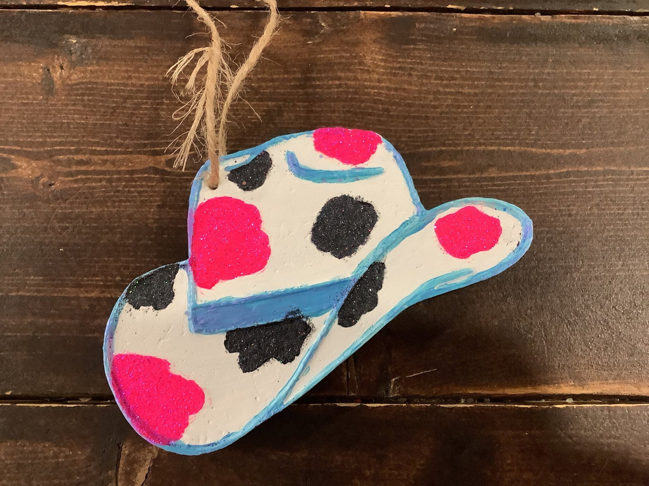 Cowprint Hat Car Freshie (Cactus Blossom) - Hey Heifer Boutique