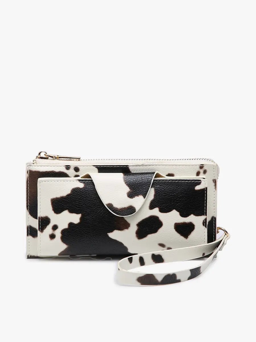 Cowprint Kyla RFID snap wallet - Hey Heifer Boutique