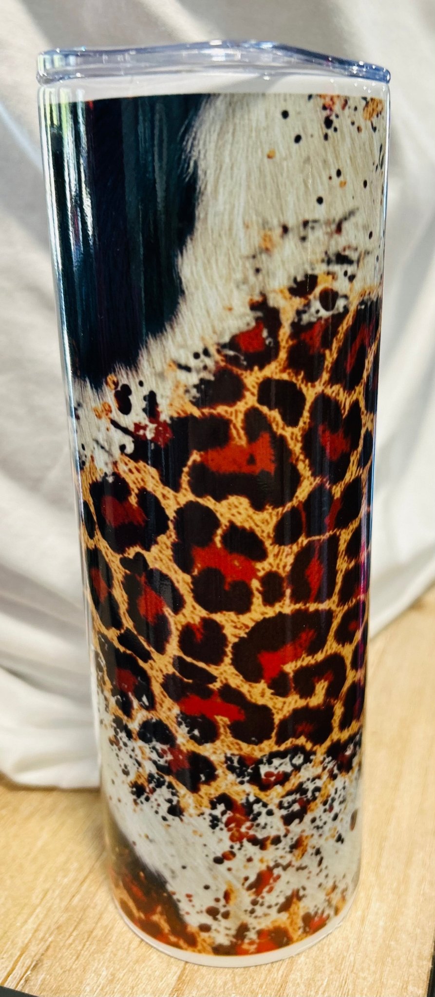 Cowprint & Leopard 20oz Skinny Tumbler - Hey Heifer Boutique