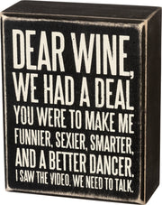 Dear Wine Box Sign - Hey Heifer Boutique