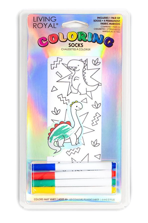Dino Daze Coloring Socks - Hey Heifer Boutique