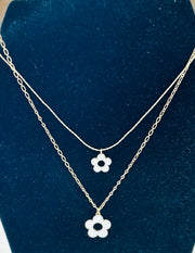 Flower Double Pendent Necklace - Hey Heifer Boutique