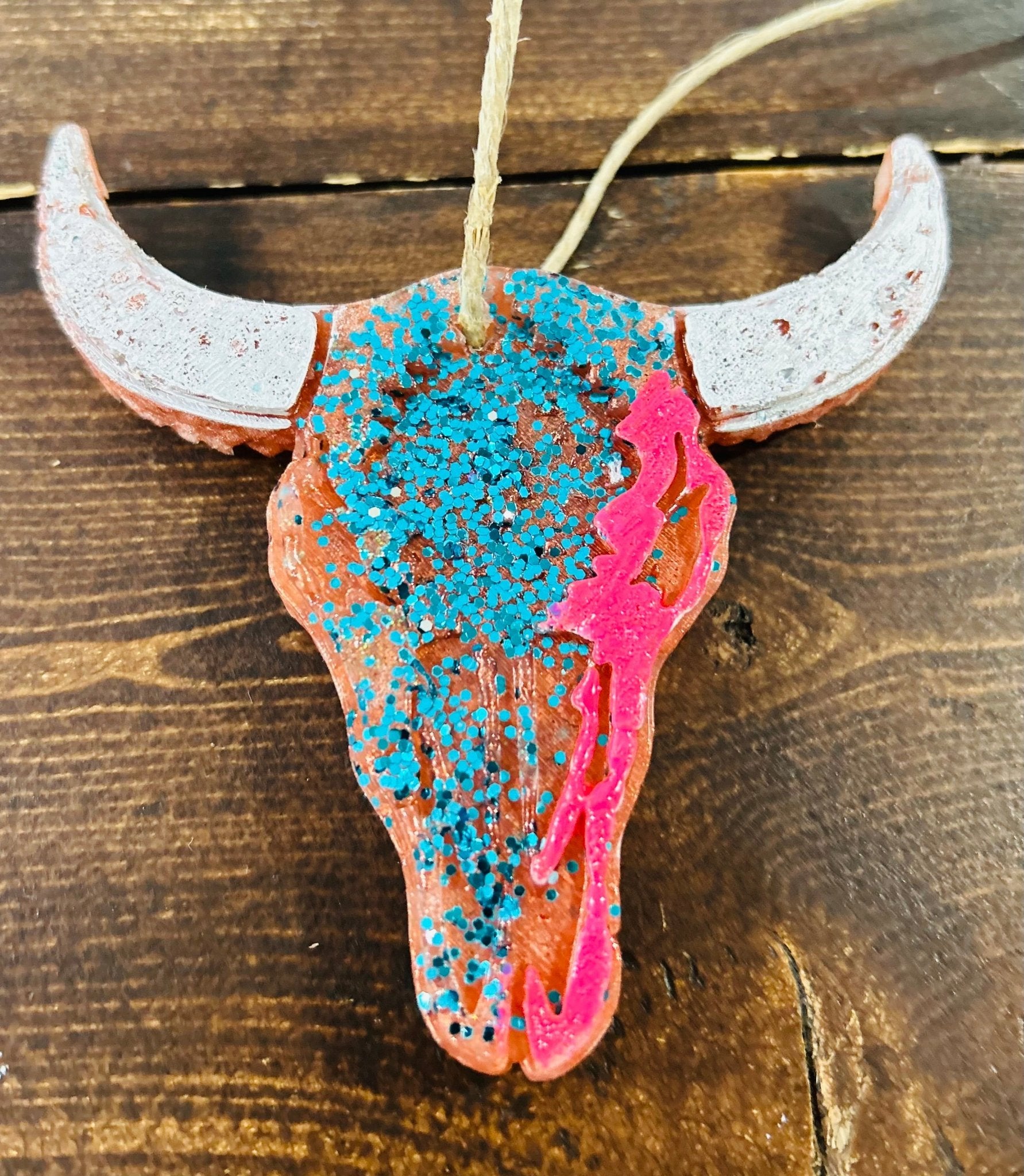 Glitter Bull Skull Car Freshie (Butt naked) - Hey Heifer Boutique