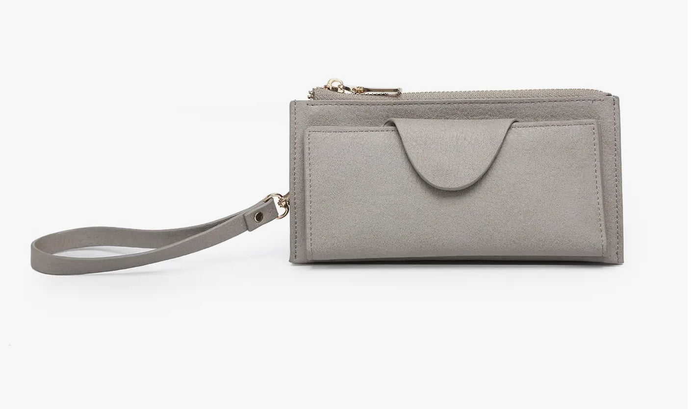 Gray Kyla RFID Wallet/Snap Closure - Hey Heifer Boutique