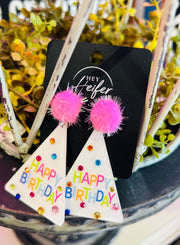 Happy Birthday Earrings - Hey Heifer Boutique