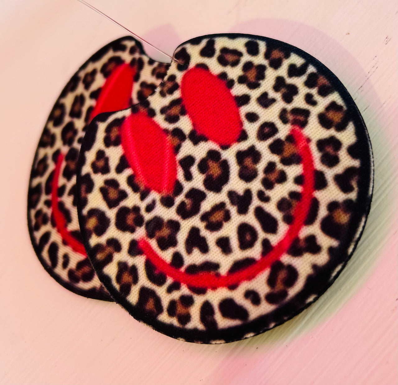 Leopard Smiley Car Coaster Set (2)