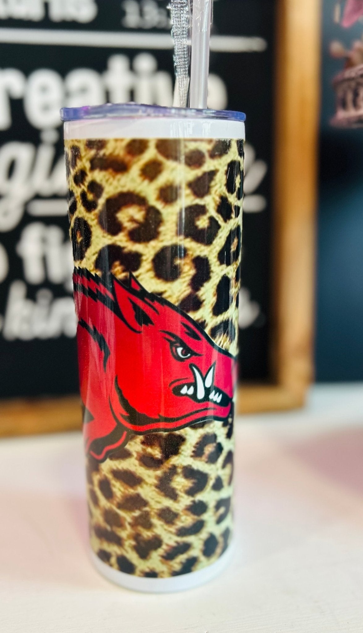 Leopard Razorback 20oz Tumbler - Hey Heifer Boutique