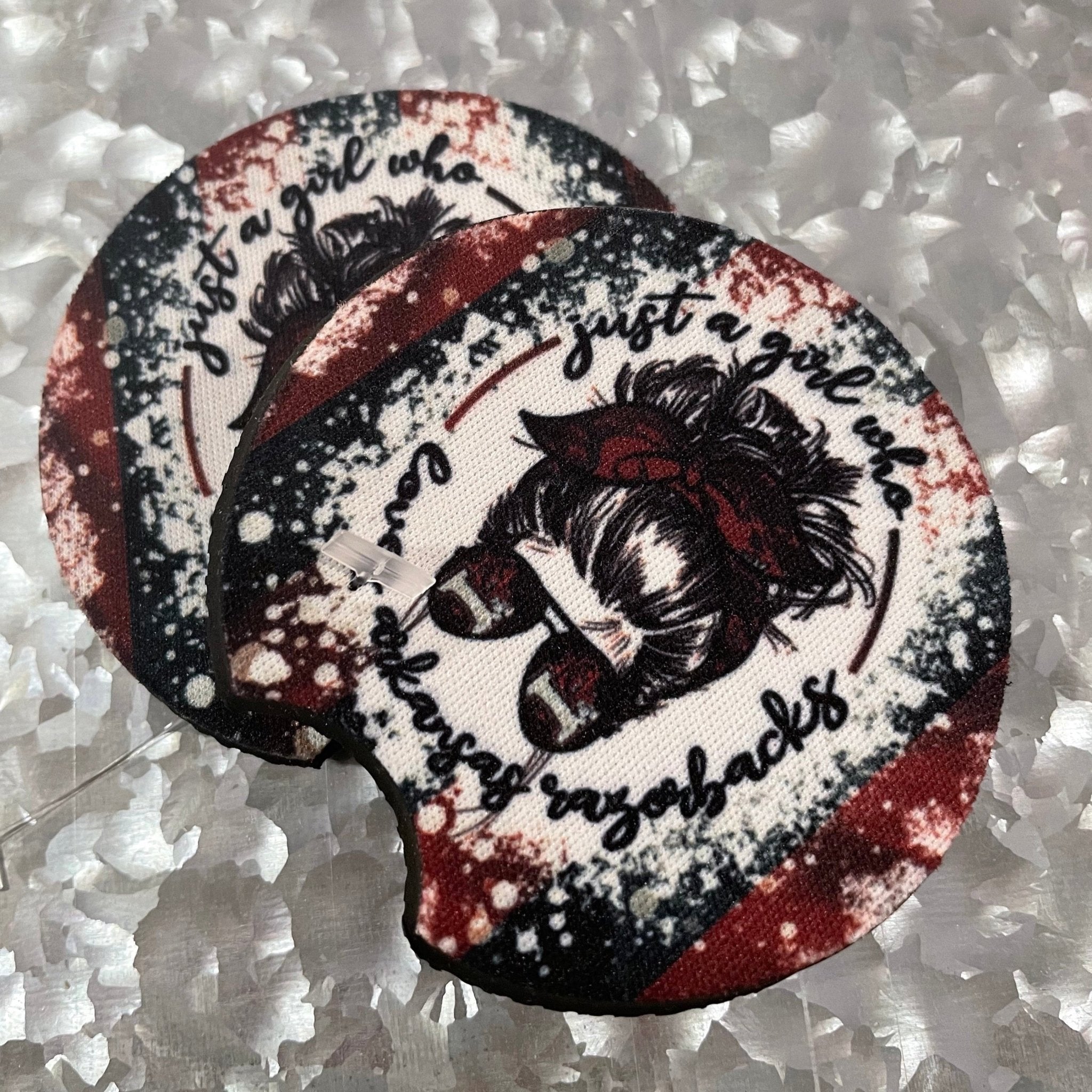 Loves Razorbacks Car Coasters - Hey Heifer Boutique