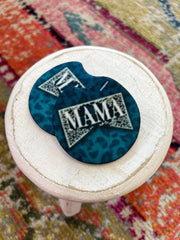 Mama Blue Leopard Car Coaster Set (2) - Hey Heifer Boutique