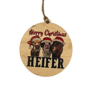 Merry Christmas Heifer Ornament - Hey Heifer Boutique