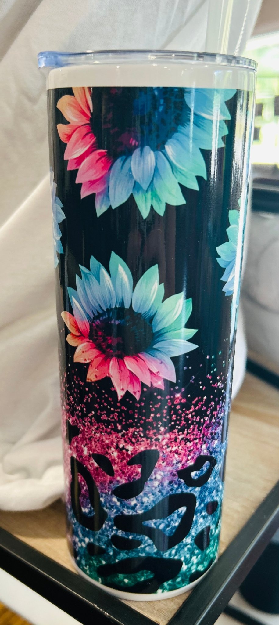 Neon Sunflower 20oz Skinny Tumbler - Hey Heifer Boutique