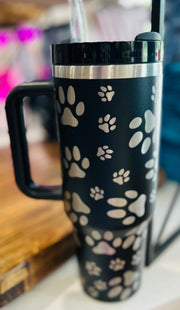 Paw Print 40oz Stanley Dupe - Hey Heifer Boutique