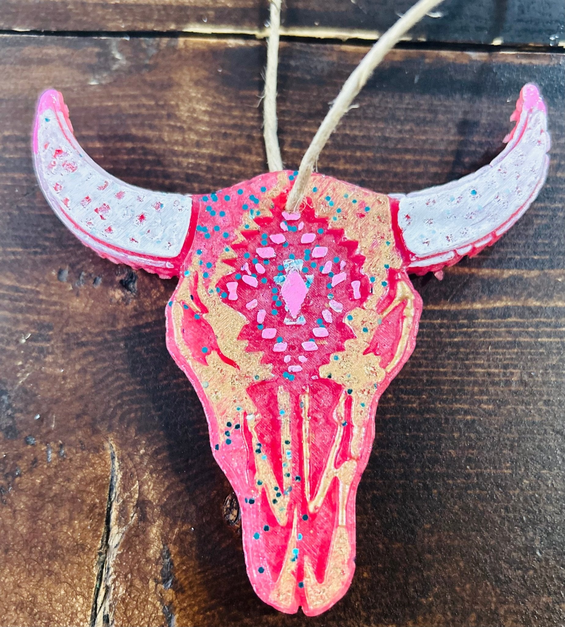Pink Bull Skull Car Freshie (Cactus Blossom) - Hey Heifer Boutique