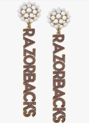 Razorbacks Drop Earrings - Hey Heifer Boutique