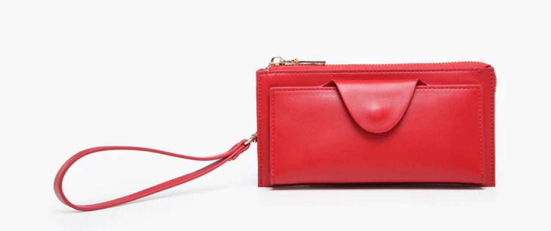 Red Kyla RFID Wallet/Snap Closure - Hey Heifer Boutique