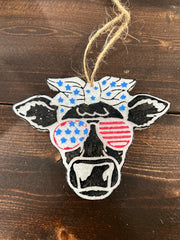 Red, White, & Blue Cow Car Freshie (Monkey Farts) - Hey Heifer Boutique