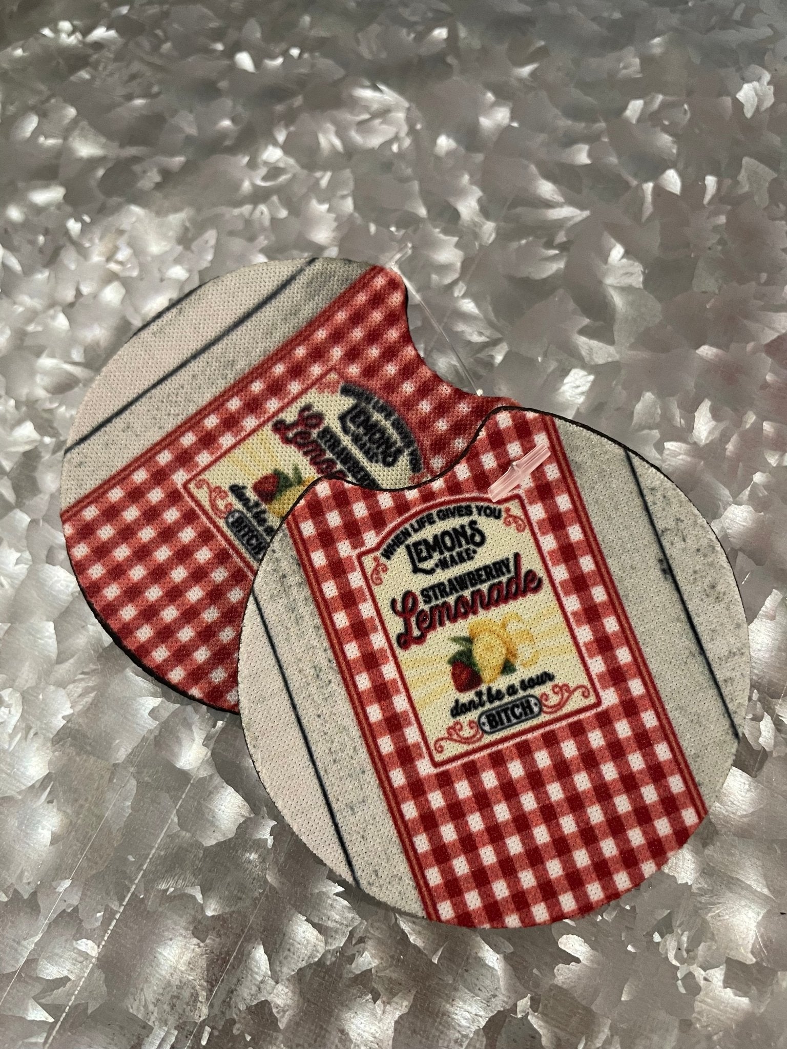 Strawberry Lemonade Car Coaster Set (2) - Hey Heifer Boutique