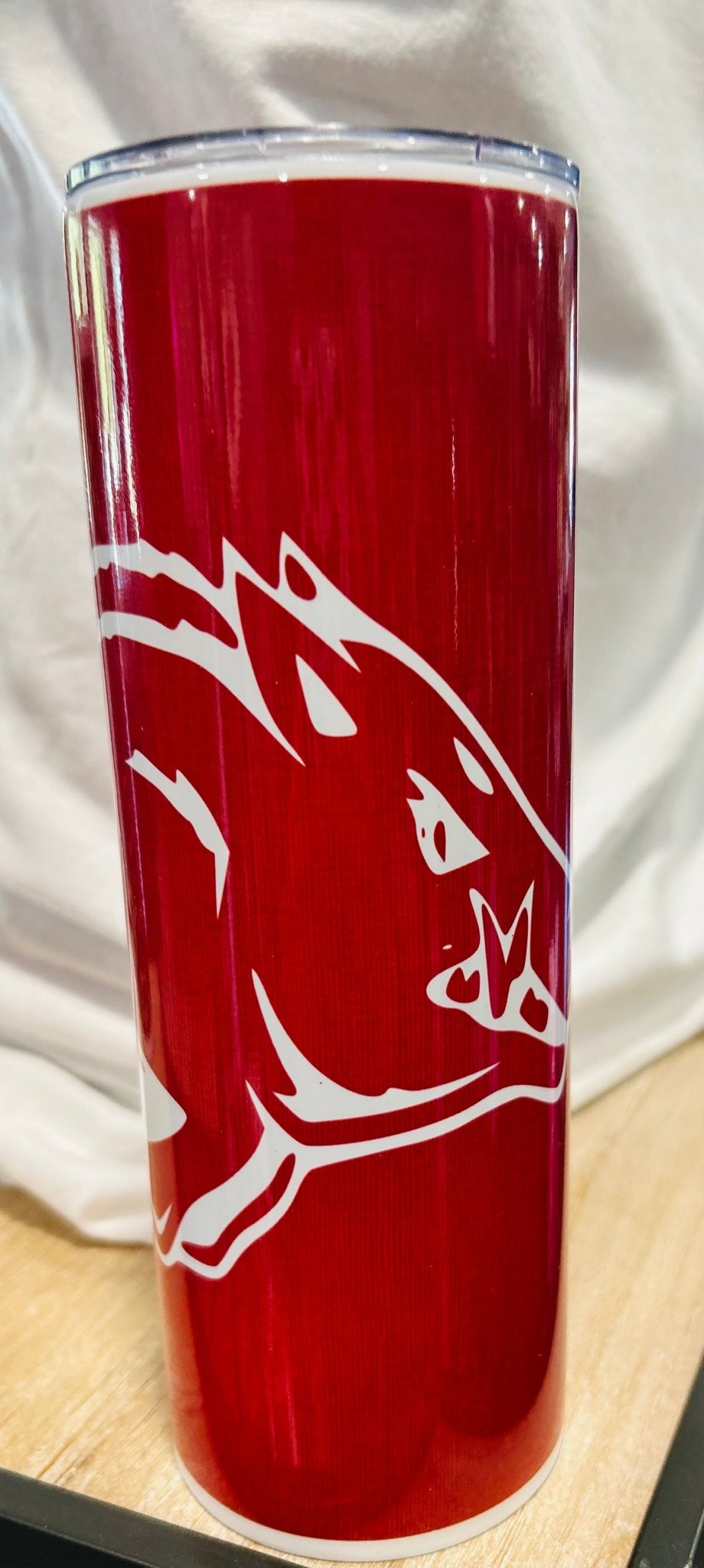 White Razorback 20oz Skinny Tumbler - Hey Heifer Boutique